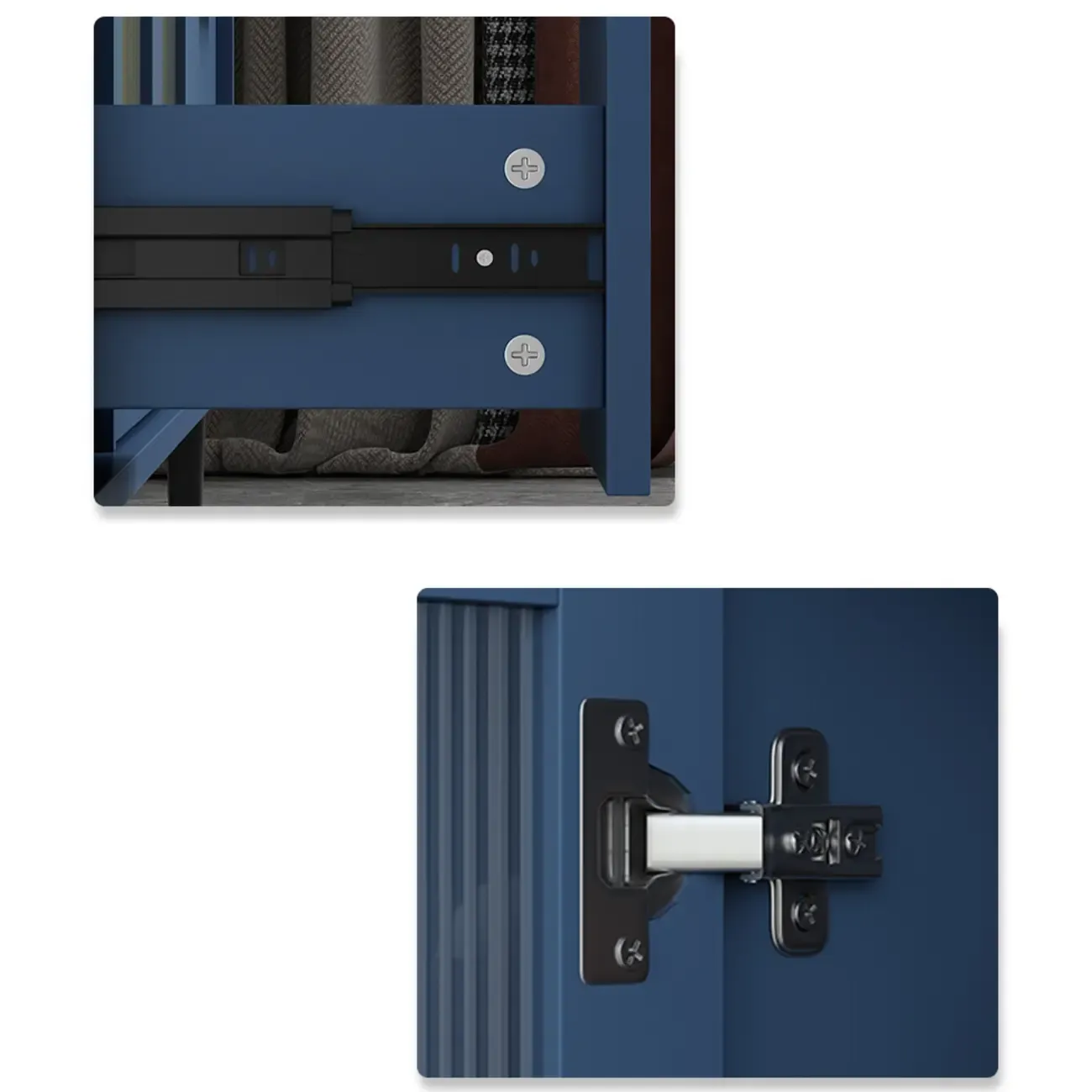 Modern Wooden Sideboard with Glass Doors & Drawers Image - 13