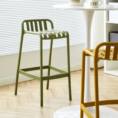 Modern Plastic Bar Stools for Bistro with Backrest Image - 4