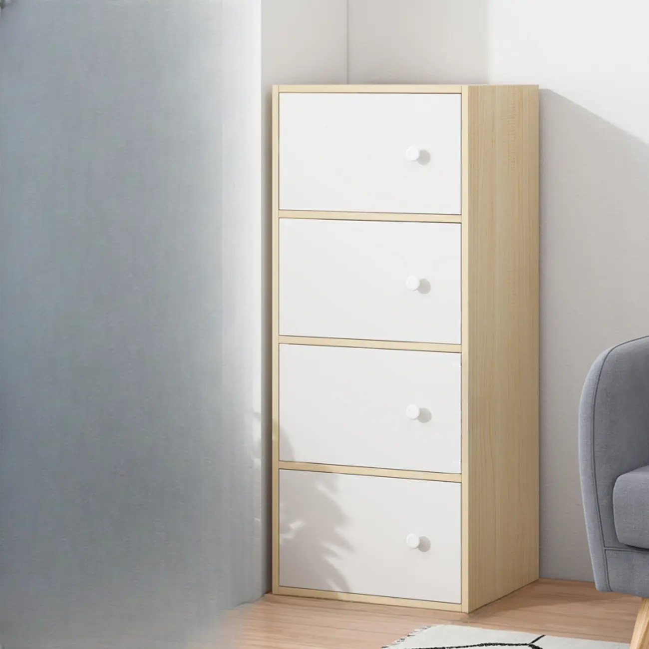 60"Modern White Freestanding Cabinets for any Space  Image - 2 | homeyfad