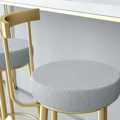 Durable Upholstered Metal Bar Stools with Footrest for Kitchen Image - 20