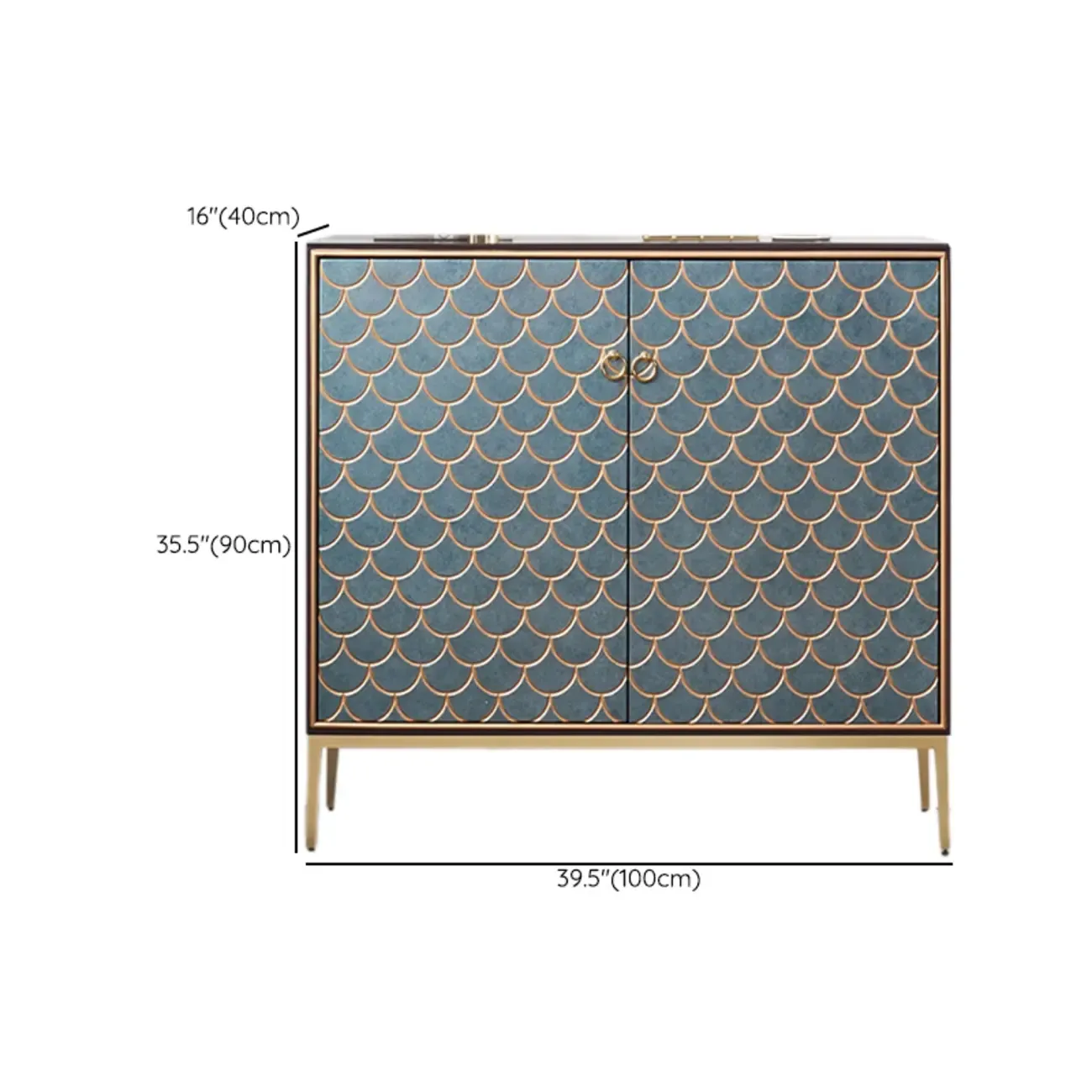 Glam Rectangular Cabinet for Home with Regular Patterns Image - 16