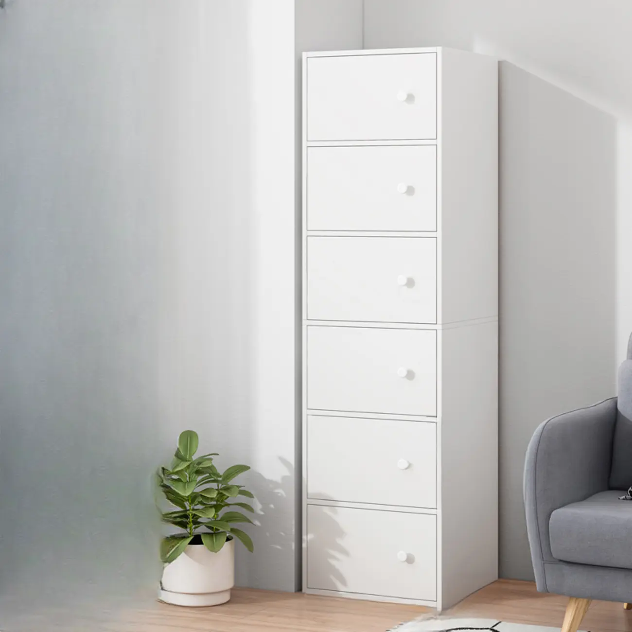 60"Modern White Freestanding Cabinets for any Space  Image - 3 | homeyfad