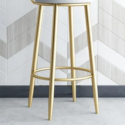 Durable Upholstered Metal Bar Stools with Footrest for Kitchen Image - 21