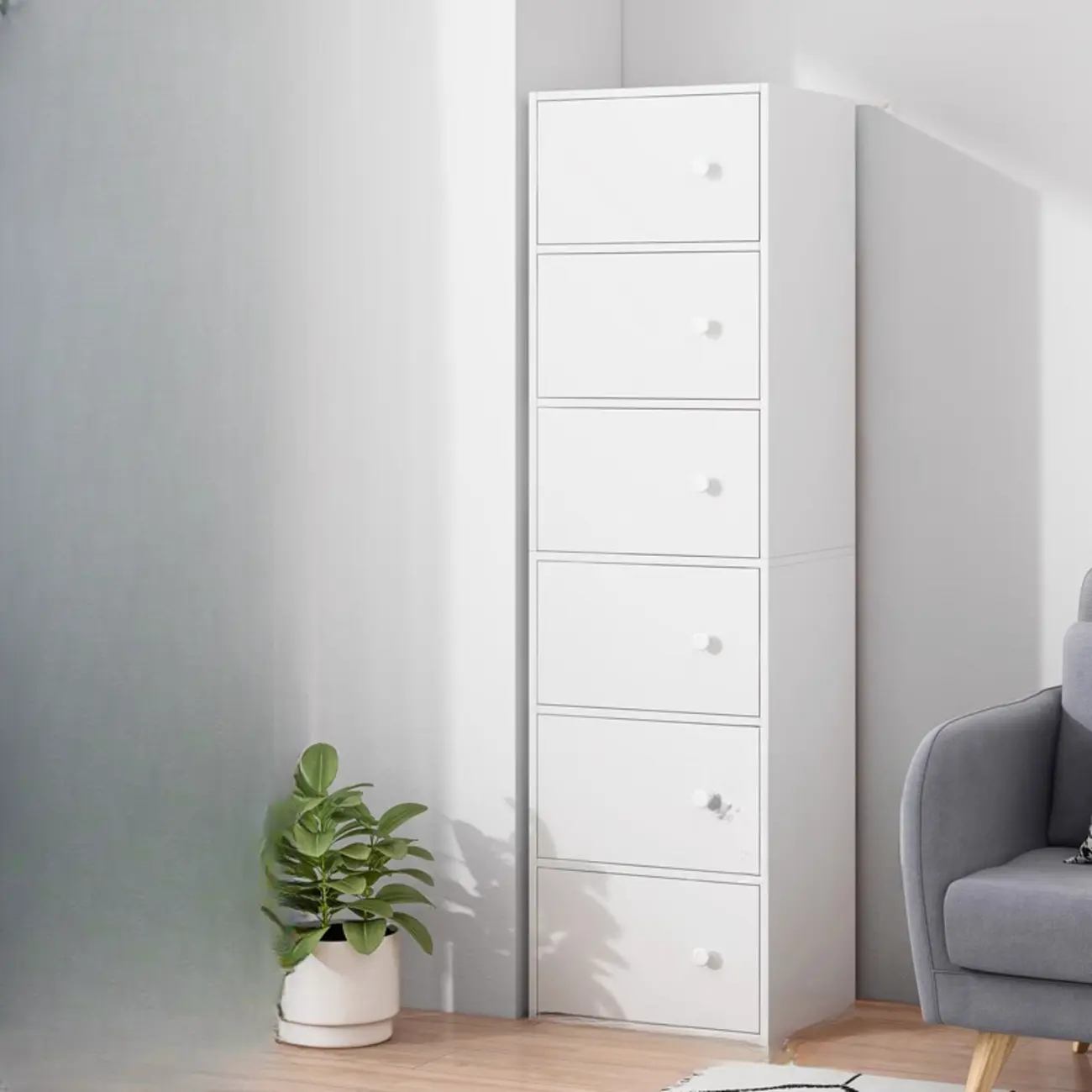 60"Modern White Freestanding Cabinets for any Space  Image - 4 | homeyfad