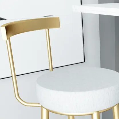 Durable Upholstered Metal Bar Stools with Footrest for Kitchen Image - 22
