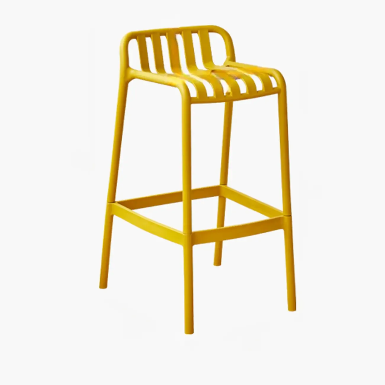Modern Plastic Bar Stools for Bistro with Backrest Image - 10