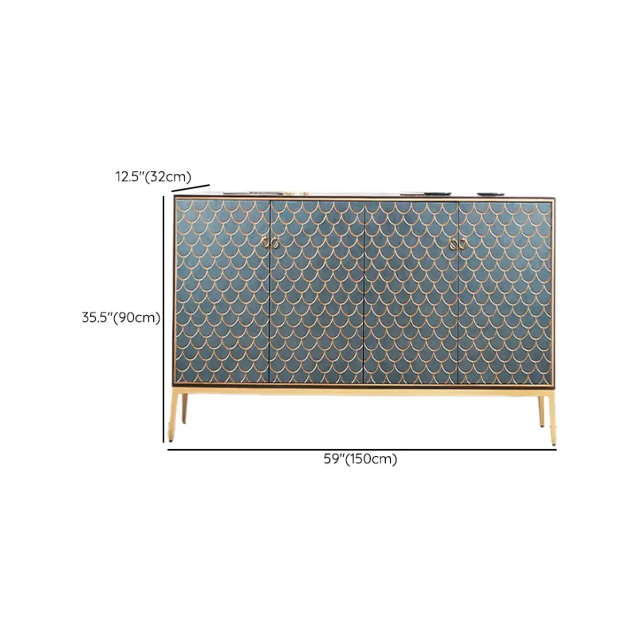 Glam Rectangular Cabinet for Home with Regular Patterns Image - 19