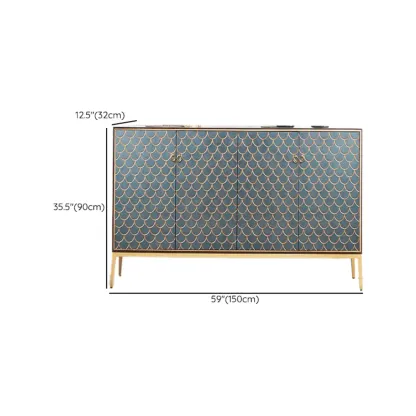 Glam Rectangular Cabinet for Home with Regular Patterns Image - 19