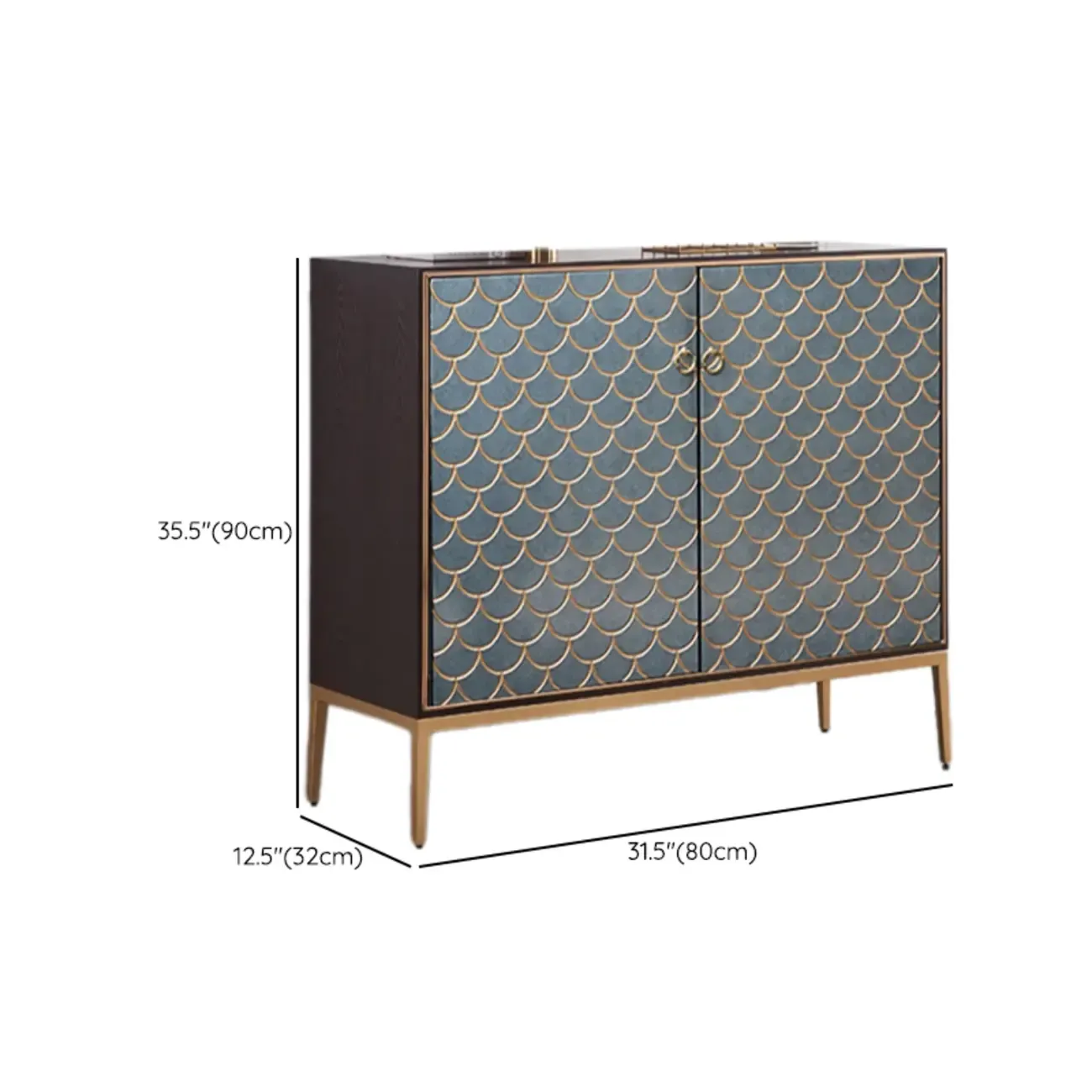 Glam Rectangular Cabinet for Home with Regular Patterns Image - 20