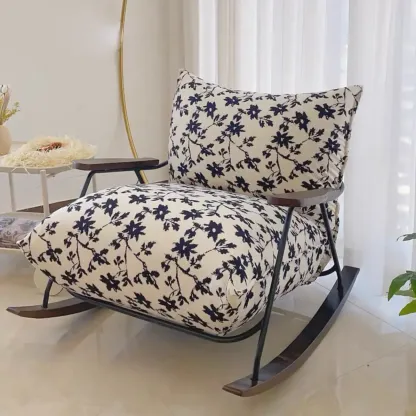 Modern Stain Resistant Upholstered Rocking Chair for Living Room Image - 4