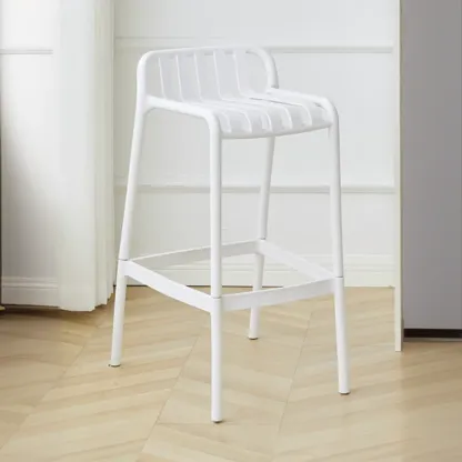 Modern Plastic Bar Stools for Bistro with Backrest Image - 13