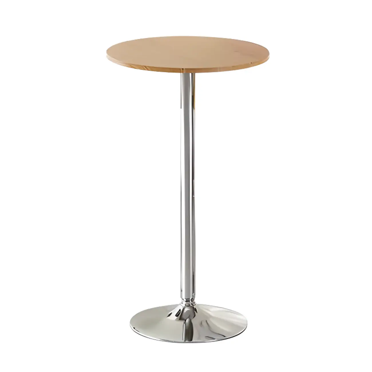 Scandinavian 36" Wooden Round Bistro Table with Metal Pedestal Image - 4 | homeyfad