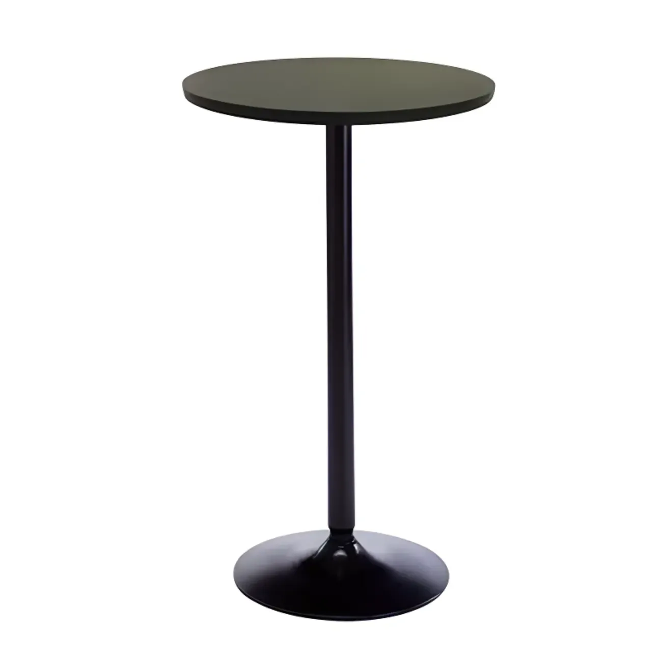 Scandinavian 36" Wooden Round Bistro Table with Metal Pedestal Image - 5