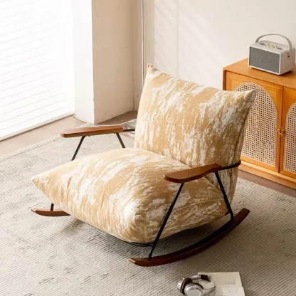 Modern Stain Resistant Upholstered Rocking Chair for Living Room Image - 8