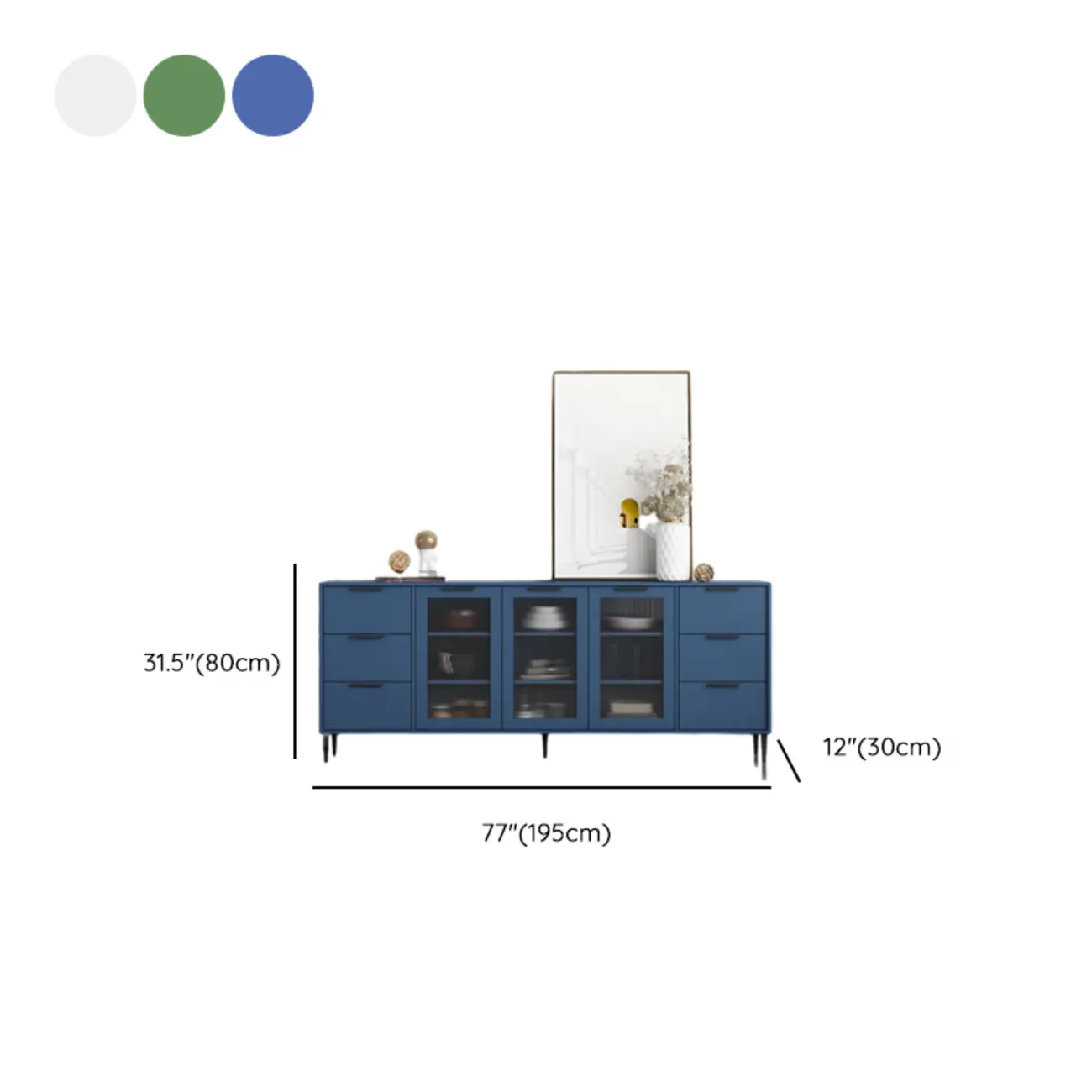 Modern Wooden Sideboard with Glass Doors & Drawers Image - 26 | homeyfad