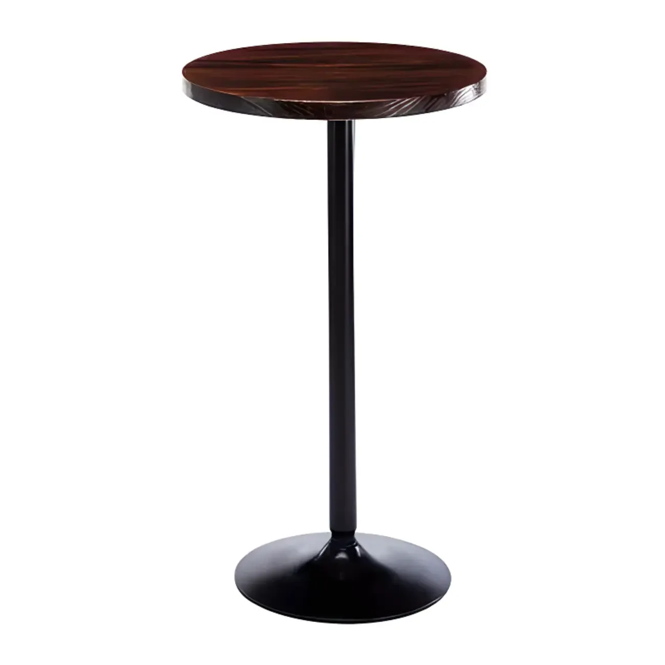 Scandinavian 36" Wooden Round Bistro Table with Metal Pedestal Image - 7