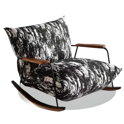 Modern Stain Resistant Upholstered Rocking Chair for Living Room Image - 9