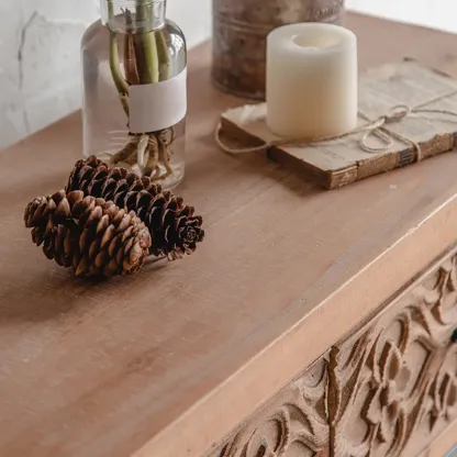 Rustic Wooden Rectangular Cabinet for Restaurant Display Image - 12