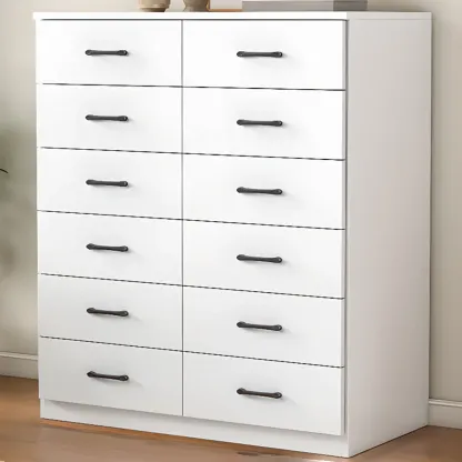 Modern White Rectangular Storage Cabinet with Multiple Sizes Image - 5