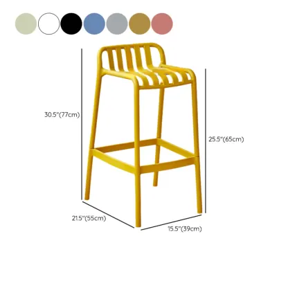 Modern Plastic Bar Stools for Bistro with Backrest #size