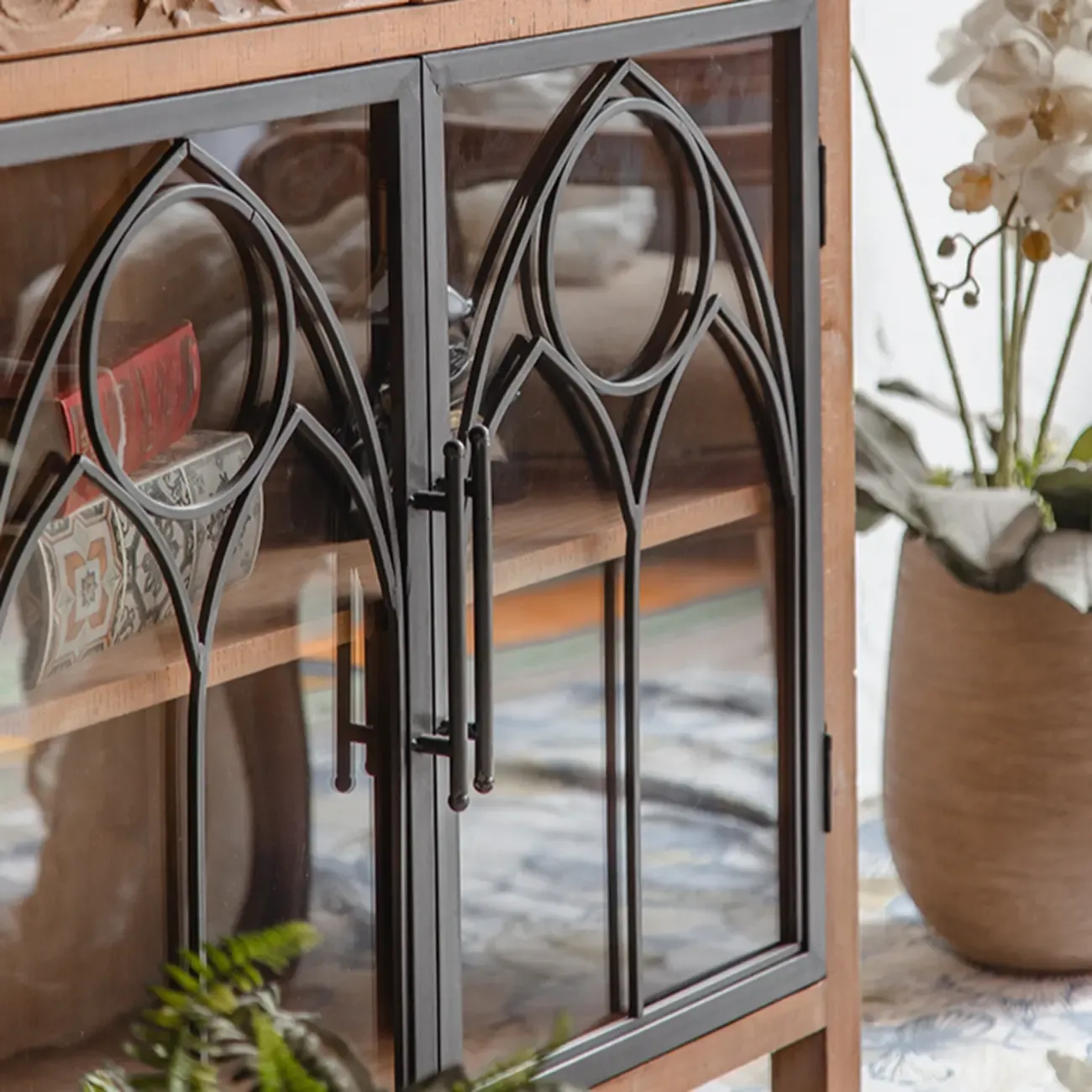 Rustic Wooden Rectangular Cabinet for Restaurant Display Image - 14