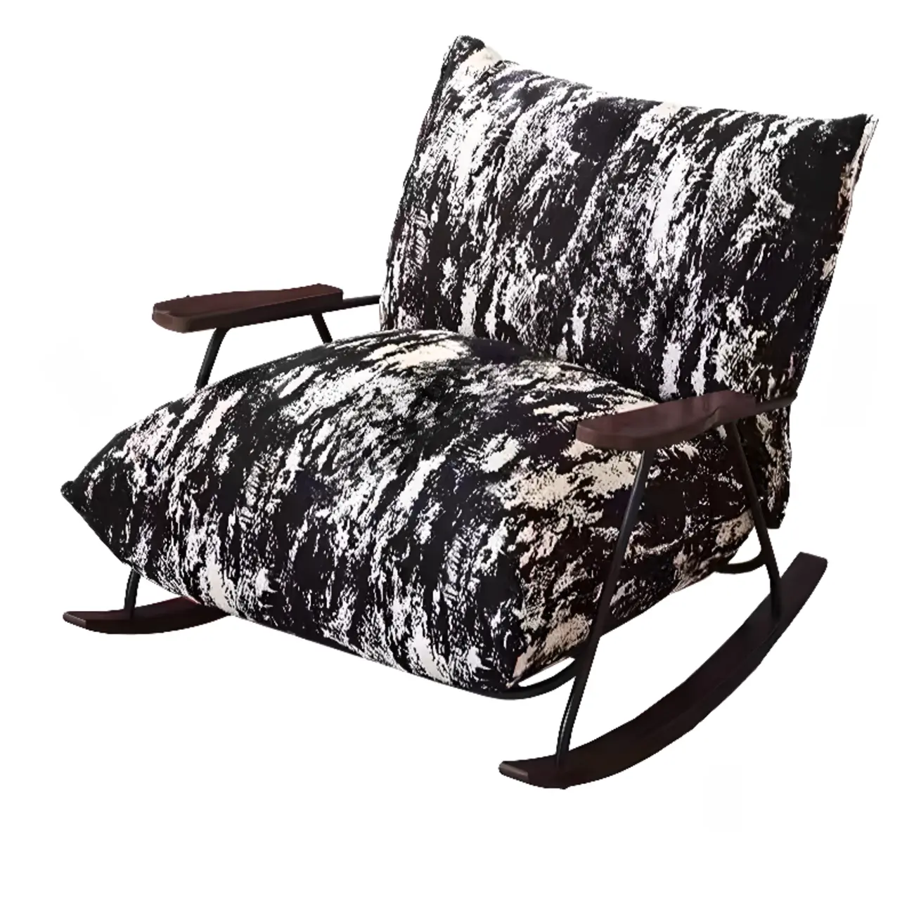 Modern Stain Resistant Upholstered Rocking Chair for Living Room Image - 11 | homeyfad