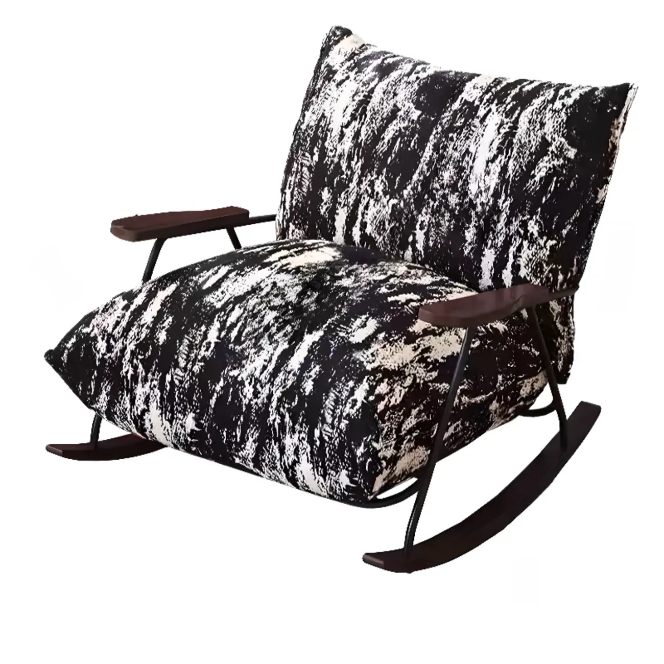 Modern Stain Resistant Upholstered Rocking Chair for Living Room Image - 11