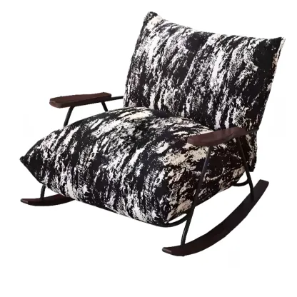 Modern Stain Resistant Upholstered Rocking Chair for Living Room Image - 11