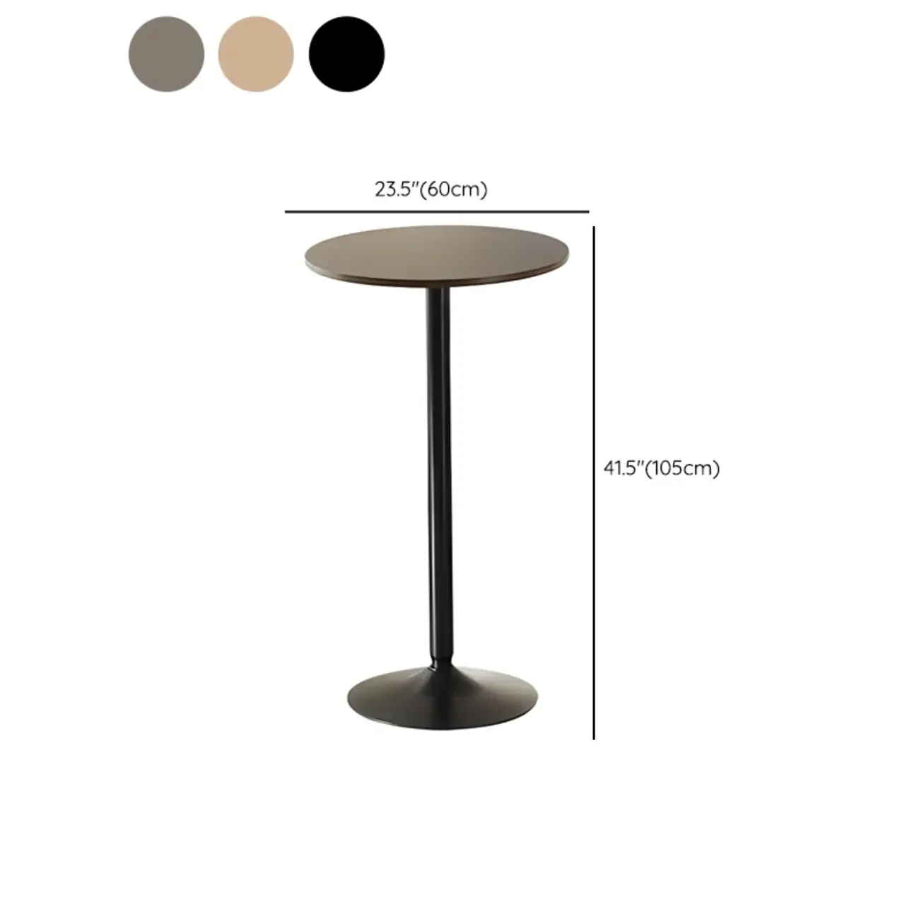 Scandinavian 36" Wooden Round Bistro Table with Metal Pedestal Image - 11