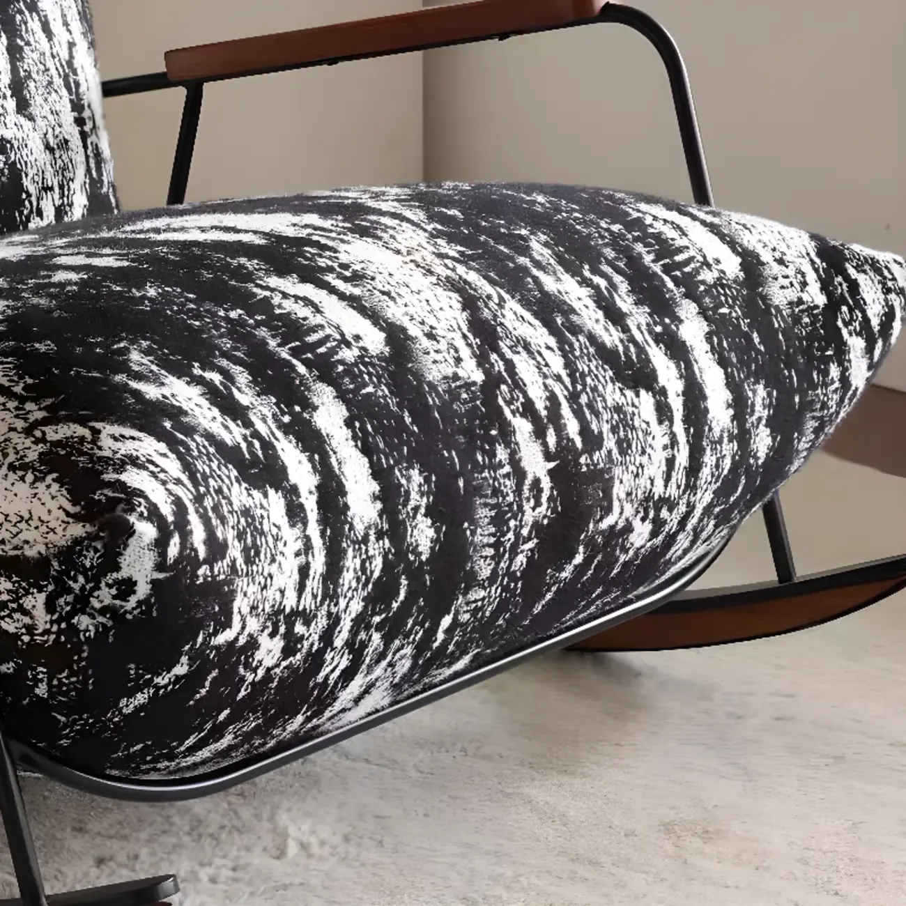 Modern Stain Resistant Upholstered Rocking Chair for Living Room Image - 12
