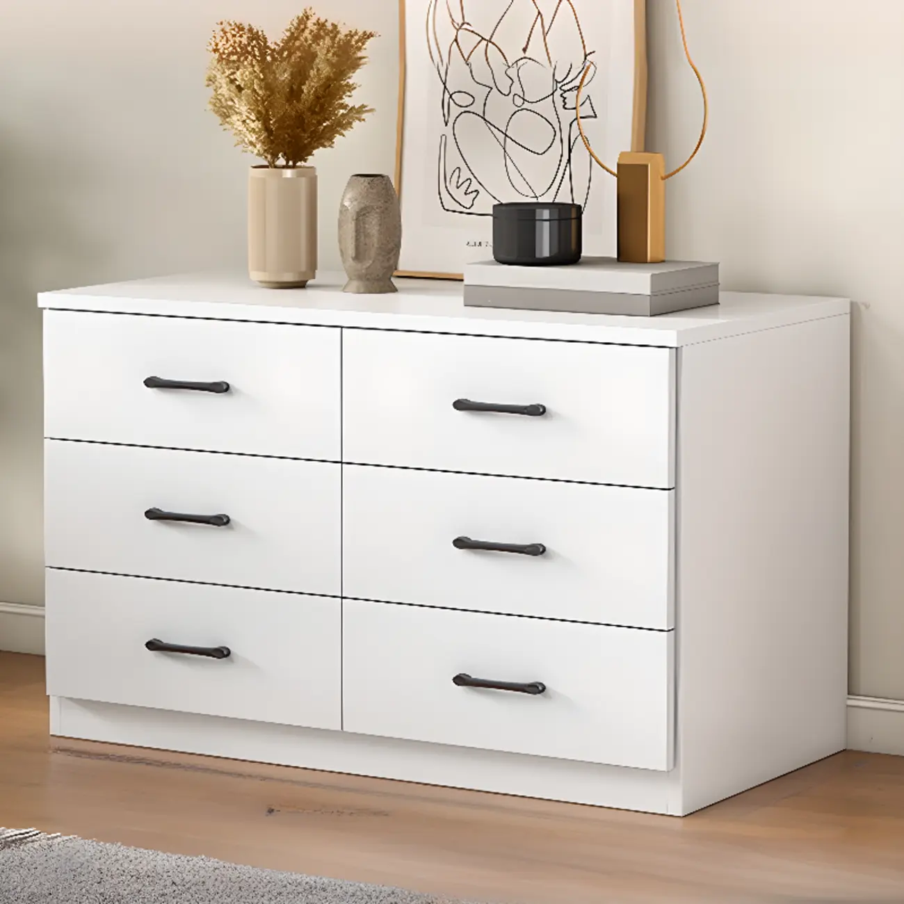 Modern White Rectangular Storage Cabinet with Multiple Sizes Image - 9 | homeyfad