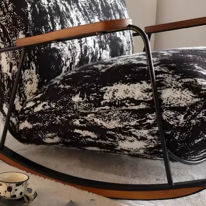 Modern Stain Resistant Upholstered Rocking Chair for Living Room Image - 14