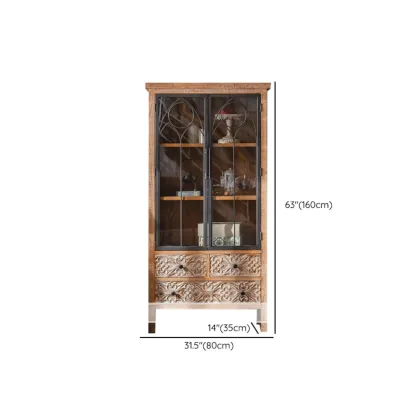 Rustic Wooden Rectangular Cabinet for Restaurant Display Image - 19