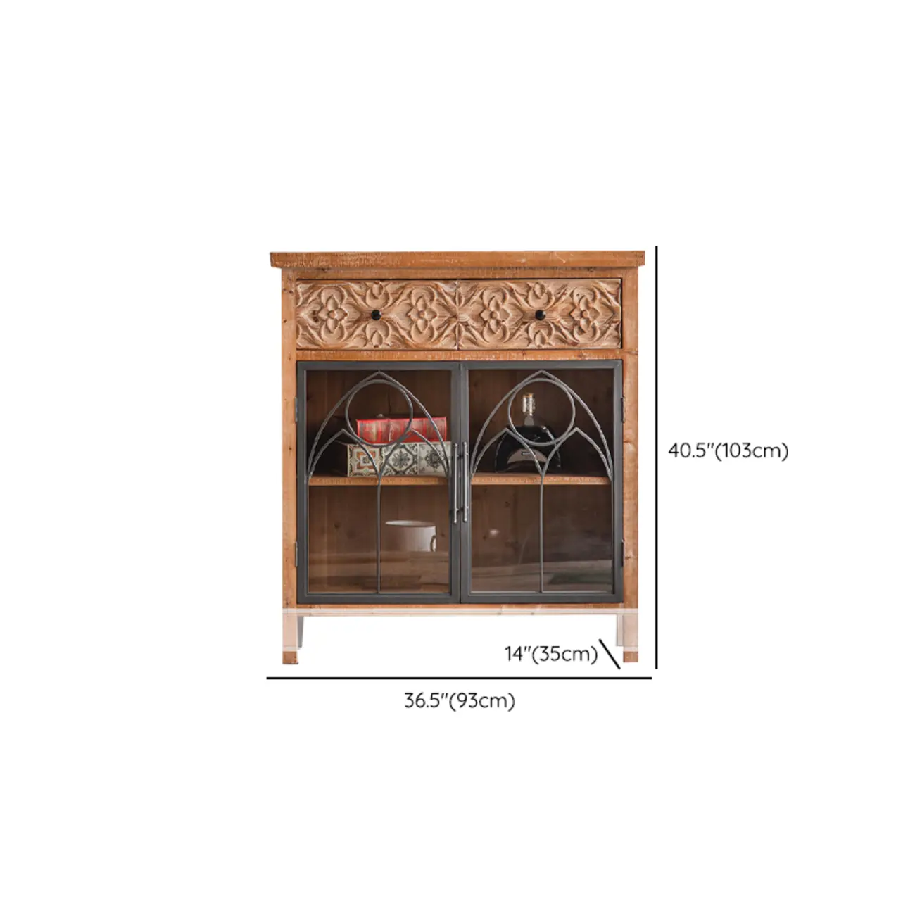 Rustic Wooden Rectangular Cabinet for Restaurant Display Image - 20 | homeyfad