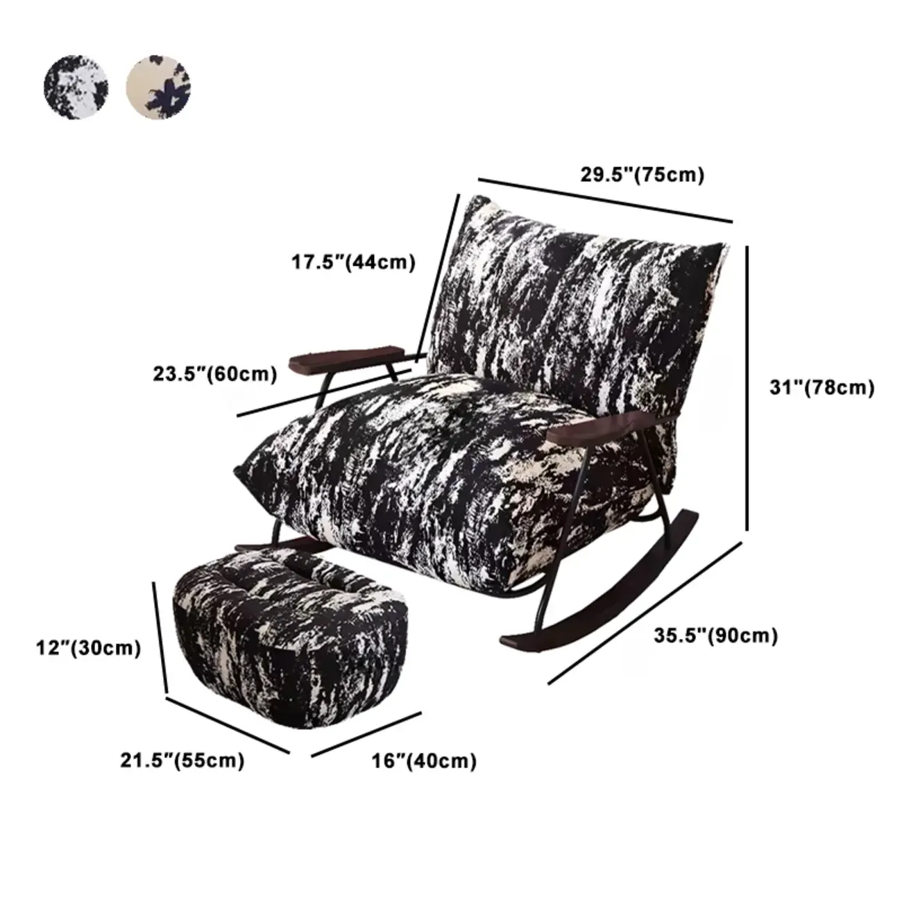Modern Stain Resistant Upholstered Rocking Chair for Living Room Image - 16