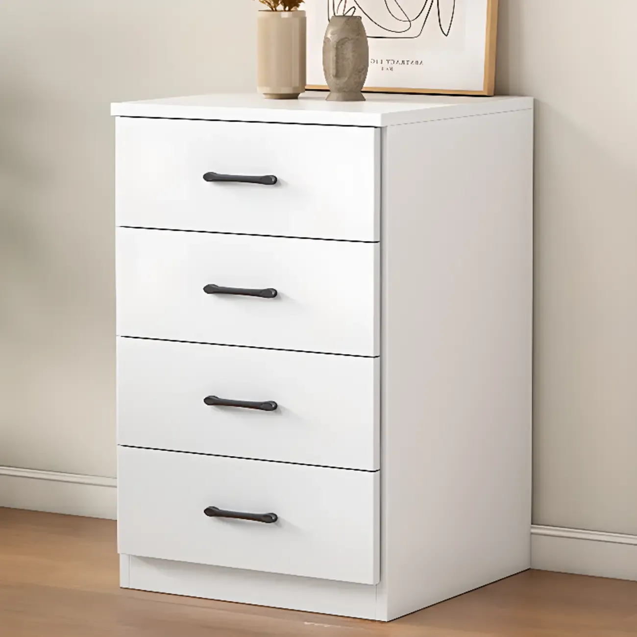 Modern White Rectangular Storage Cabinet with Multiple Sizes Image - 12