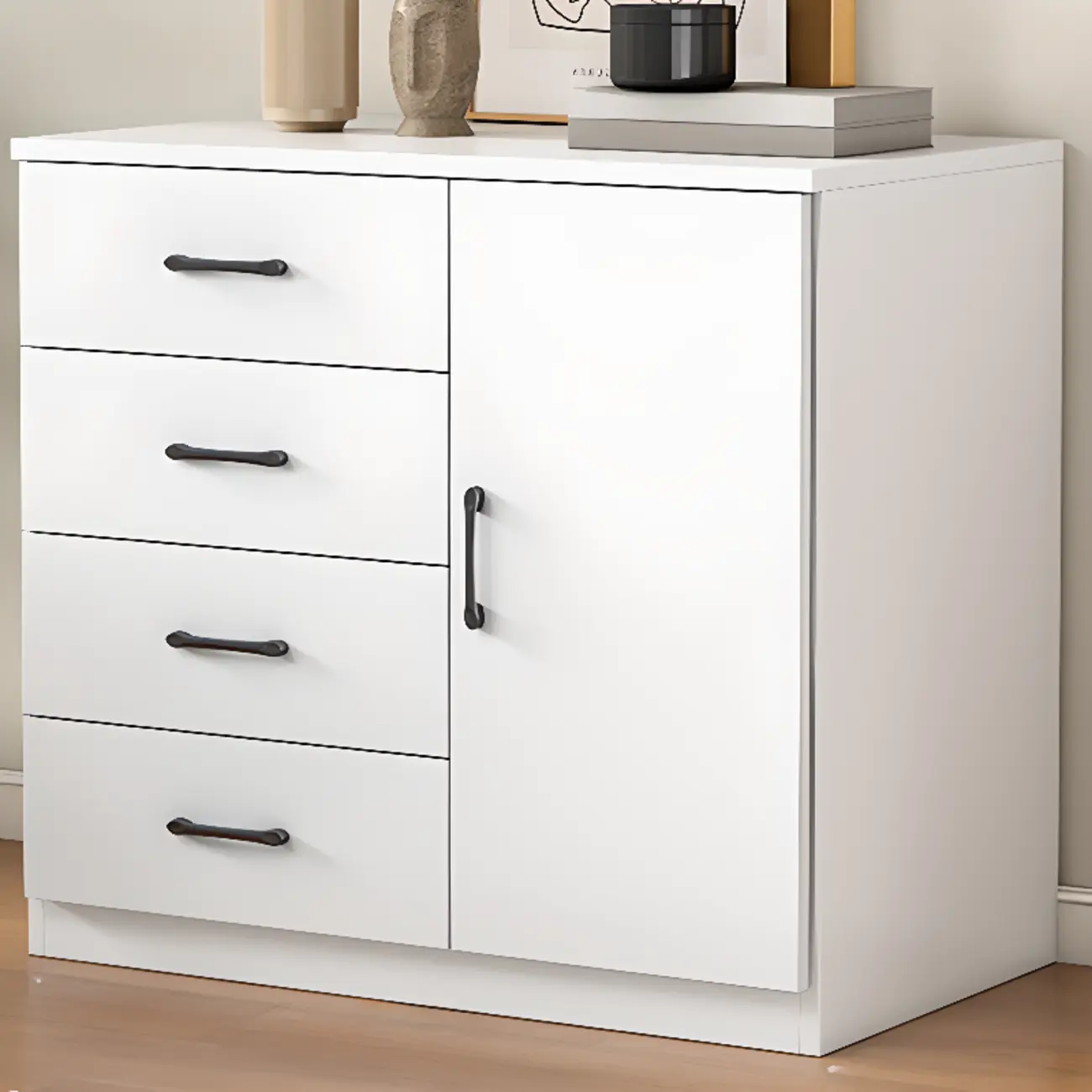 Modern White Rectangular Storage Cabinet with Multiple Sizes Image - 13 | homeyfad