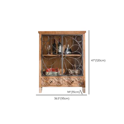 Rustic Wooden Rectangular Cabinet for Restaurant Display Image - 22