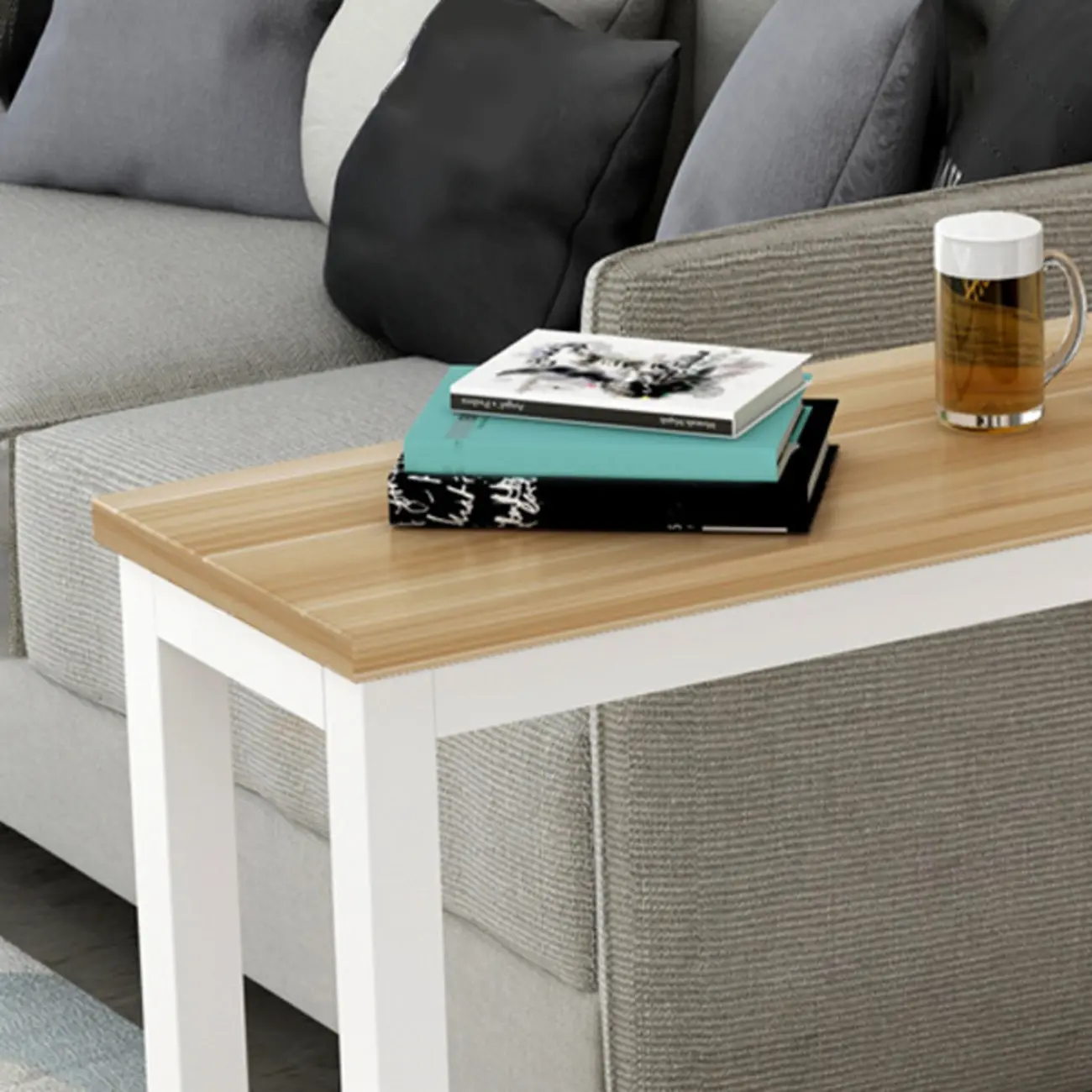 Elegant White Narrow Bar Table with Metal Footrest for Modern Home Decor Image - 14 | homeyfad