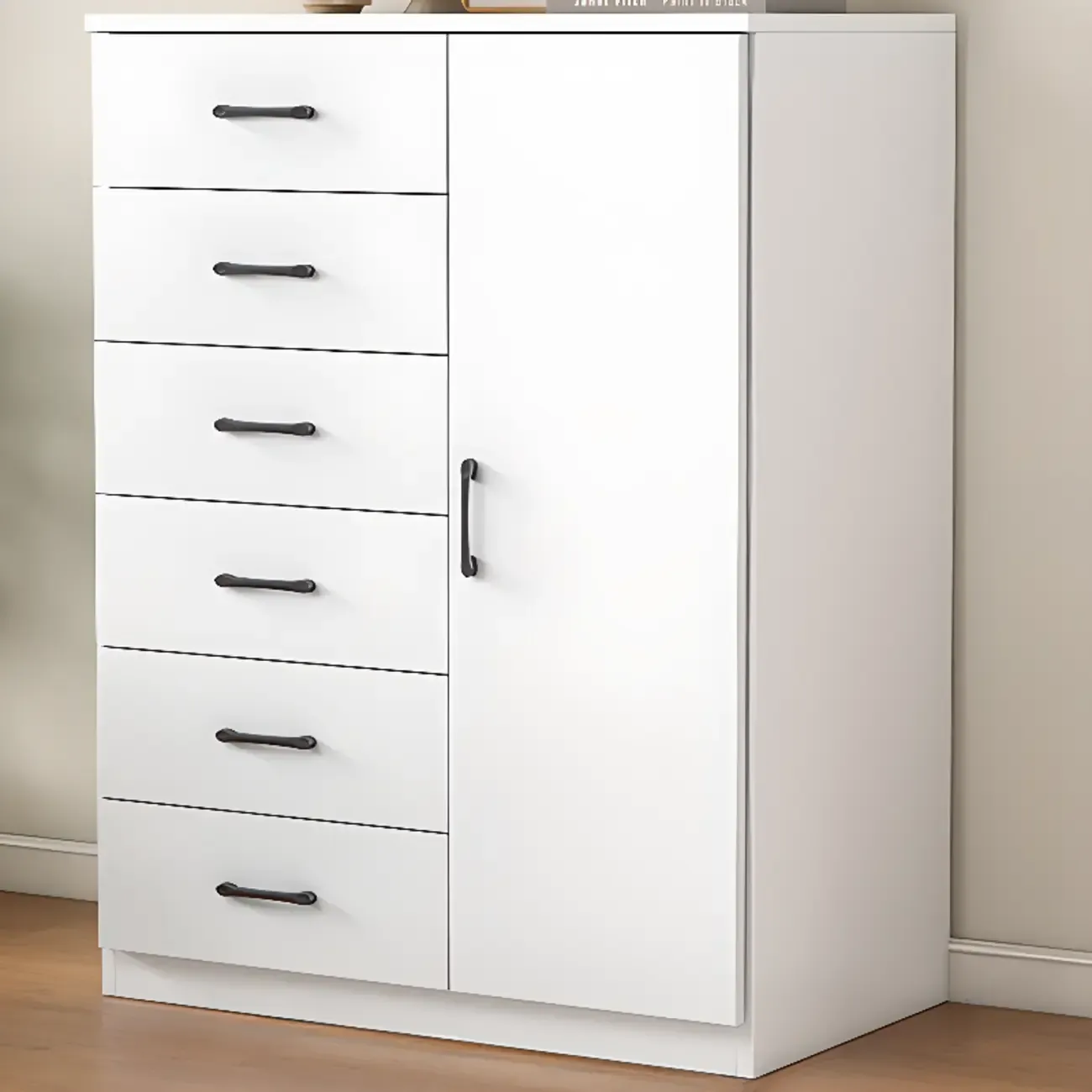 Modern White Rectangular Storage Cabinet with Multiple Sizes Image - 17