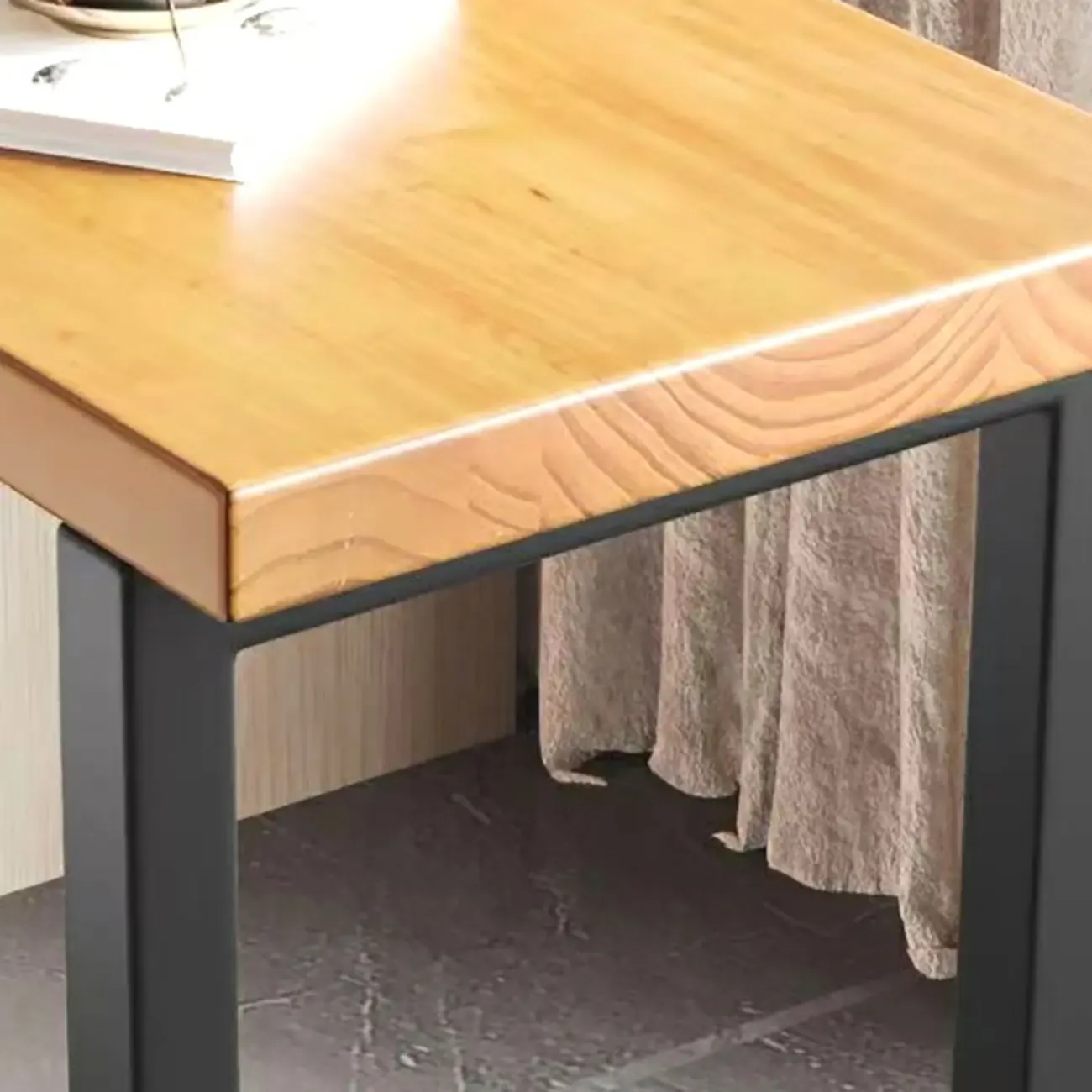 Modern Wooden Rectangular Bar Table with Storage Rack for Living Room Image - 8