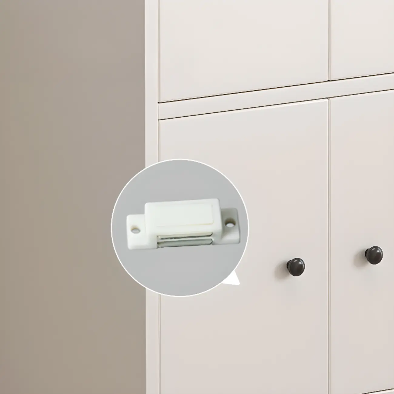 Modern White Wooden Storage Cabinet with Exterior Shelves  Image - 17 | homeyfad