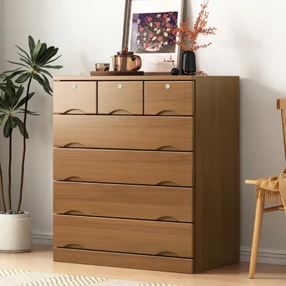 Modern Solid Wood Dressers with 7-Drawers for Living Room Image - 7