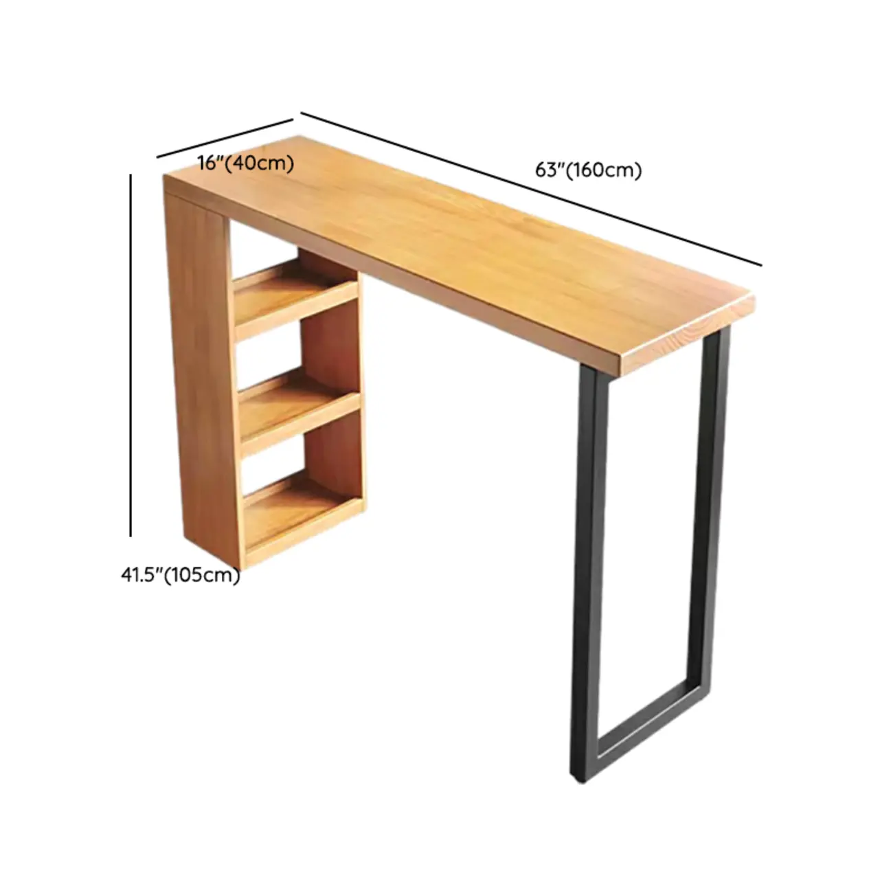 Modern Wooden Rectangular Bar Table with Storage Rack for Living Room Image - 12 | homeyfad
