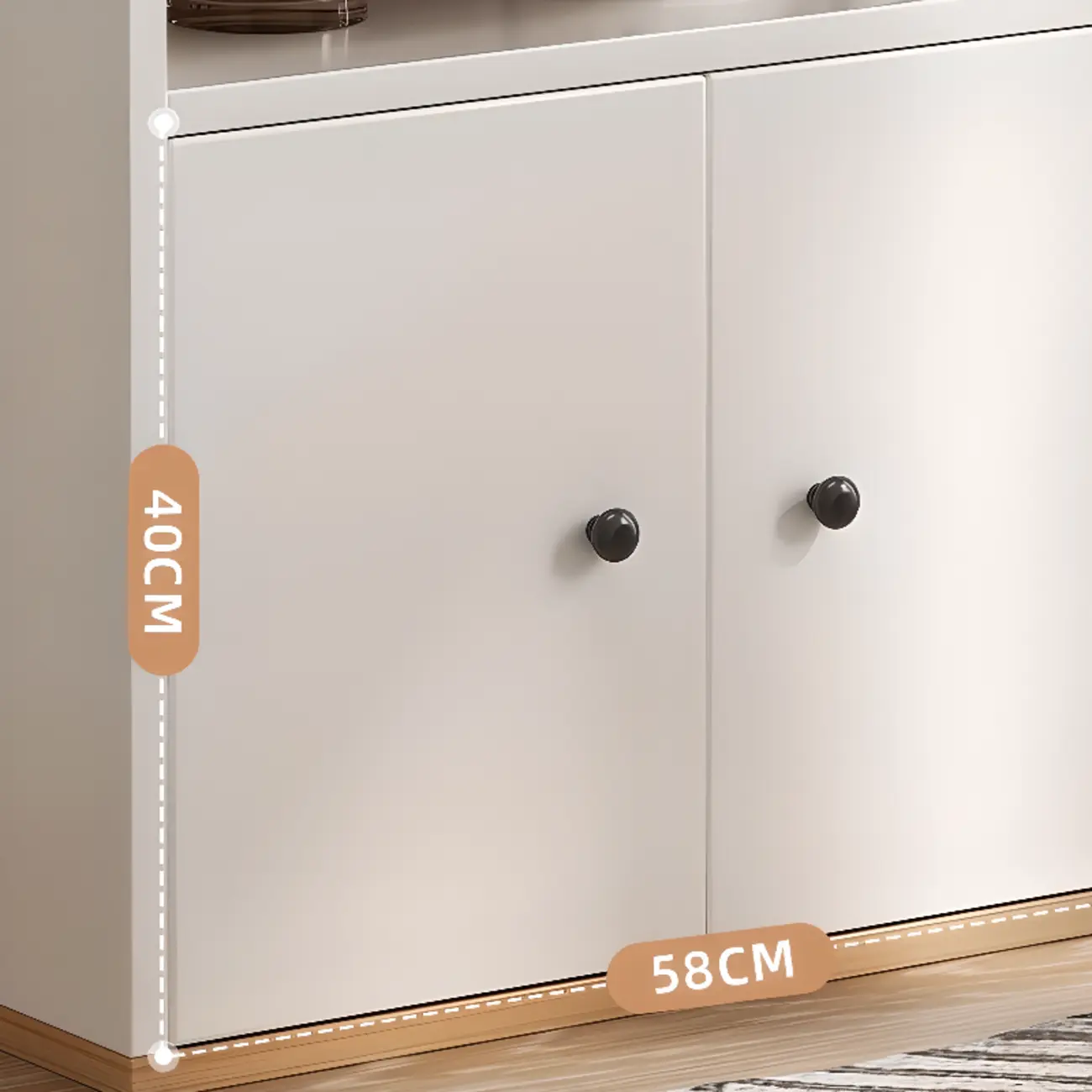 Modern White Wooden Storage Cabinet with Exterior Shelves  Image - 19 | homeyfad