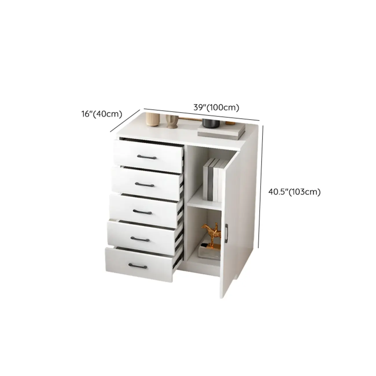 Modern White Rectangular Storage Cabinet with Multiple Sizes Image - 23 | homeyfad