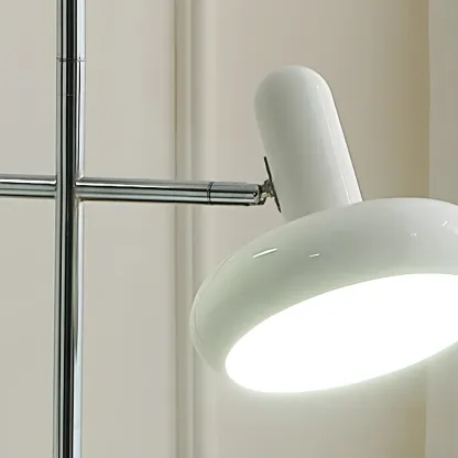 Modern White Metal 2-Head Adjustable Floor Lamp with Extendable Length for Living Room Image - 4
