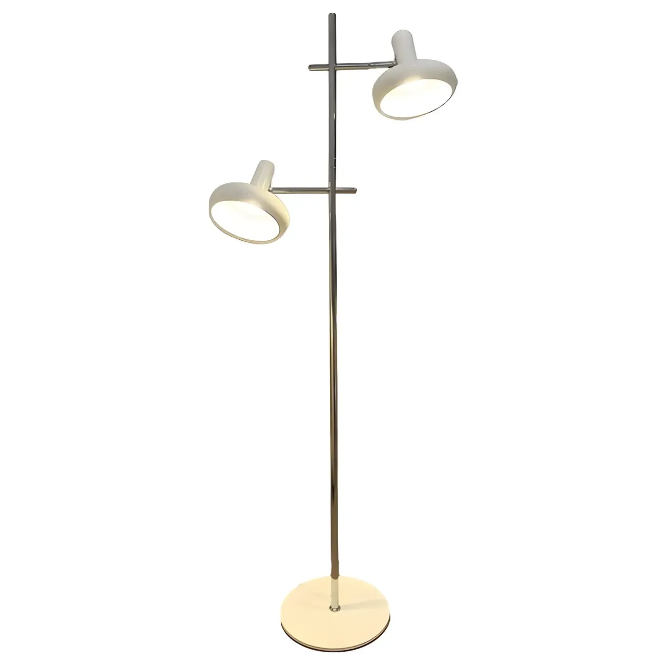 Modern White Metal 2-Head Adjustable Floor Lamp with Extendable Length for Living Room Image - 5