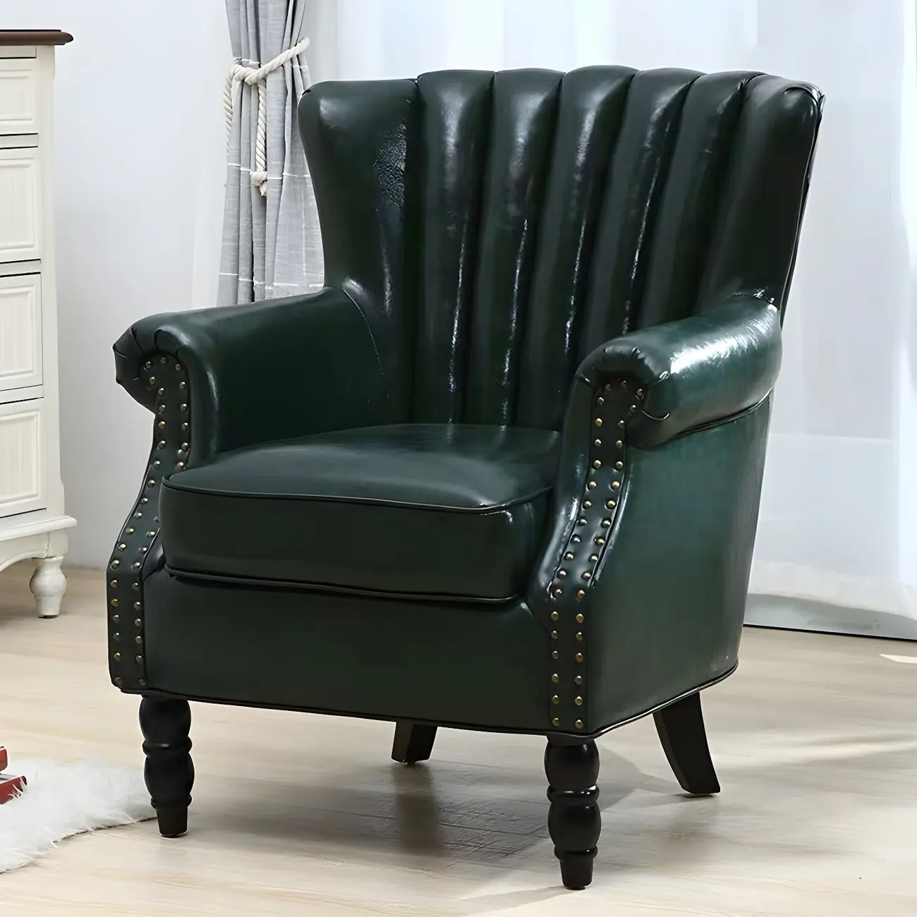 Modern Velvet Accent Chair with Rolled Arms and Pillow Image - 2 | homeyfad