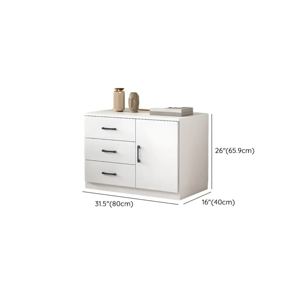 Modern White Rectangular Storage Cabinet with Multiple Sizes Image - 27